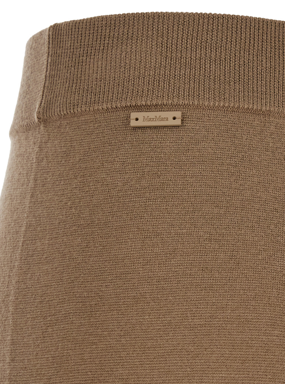 Max Mara Women 'Nigeria' Brown Pants With Elastic Waist And Wide Leg In Wool Woman