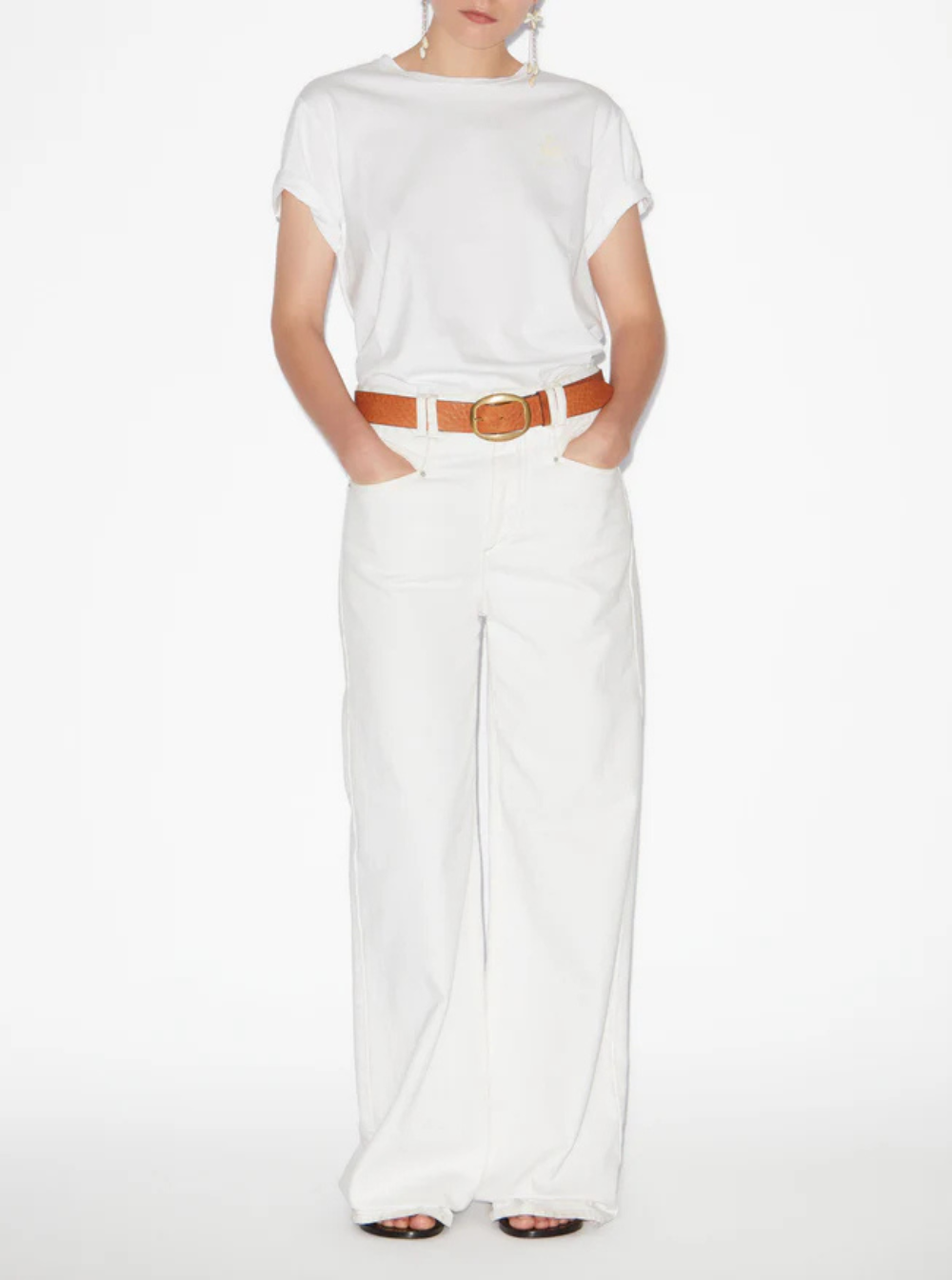 Isabel Marant Etoile Women T-Shirt 'Aby' Crew Neck With Small Print In White Women