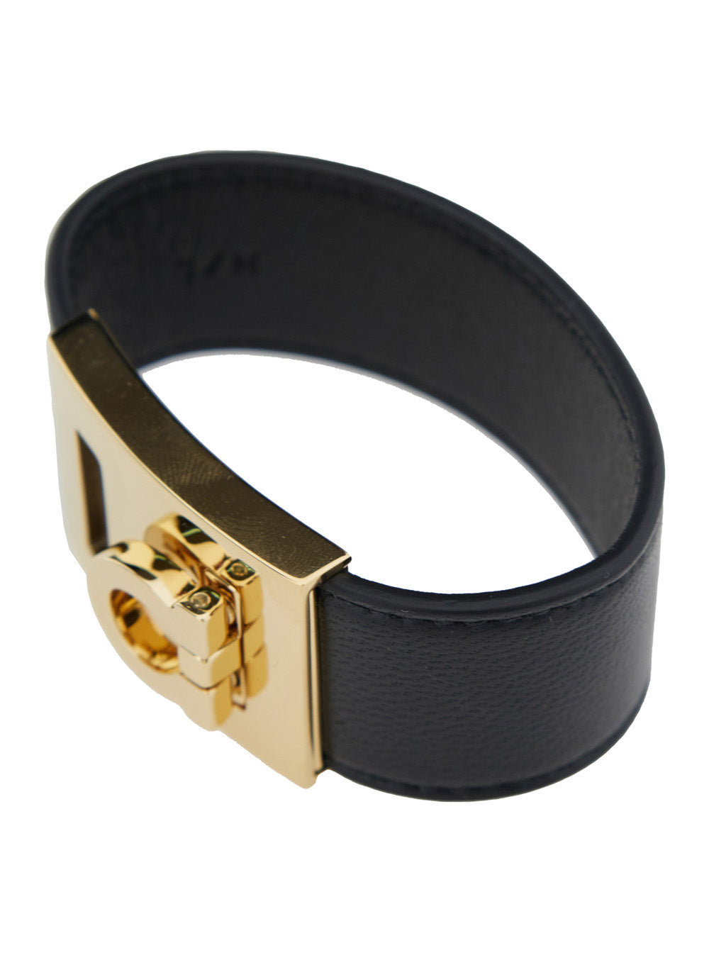Ferragamo Women Black Bracelet 'Hug' With Gancini Detail In Leather For Women