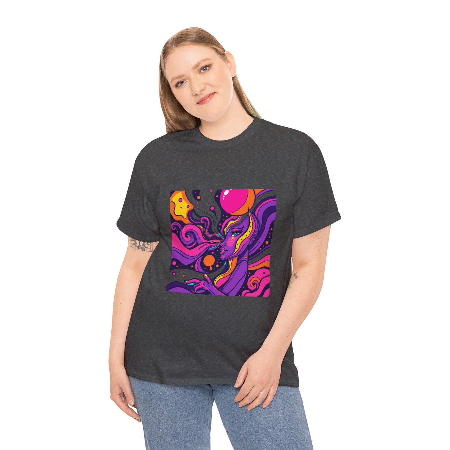 Vibrant Psychedelic Art Tee, Bohemian Graphic T-Shirt, Unisex Cotton Tee, Fashionable Casual Wear, Perfect Gift for Art Lovers