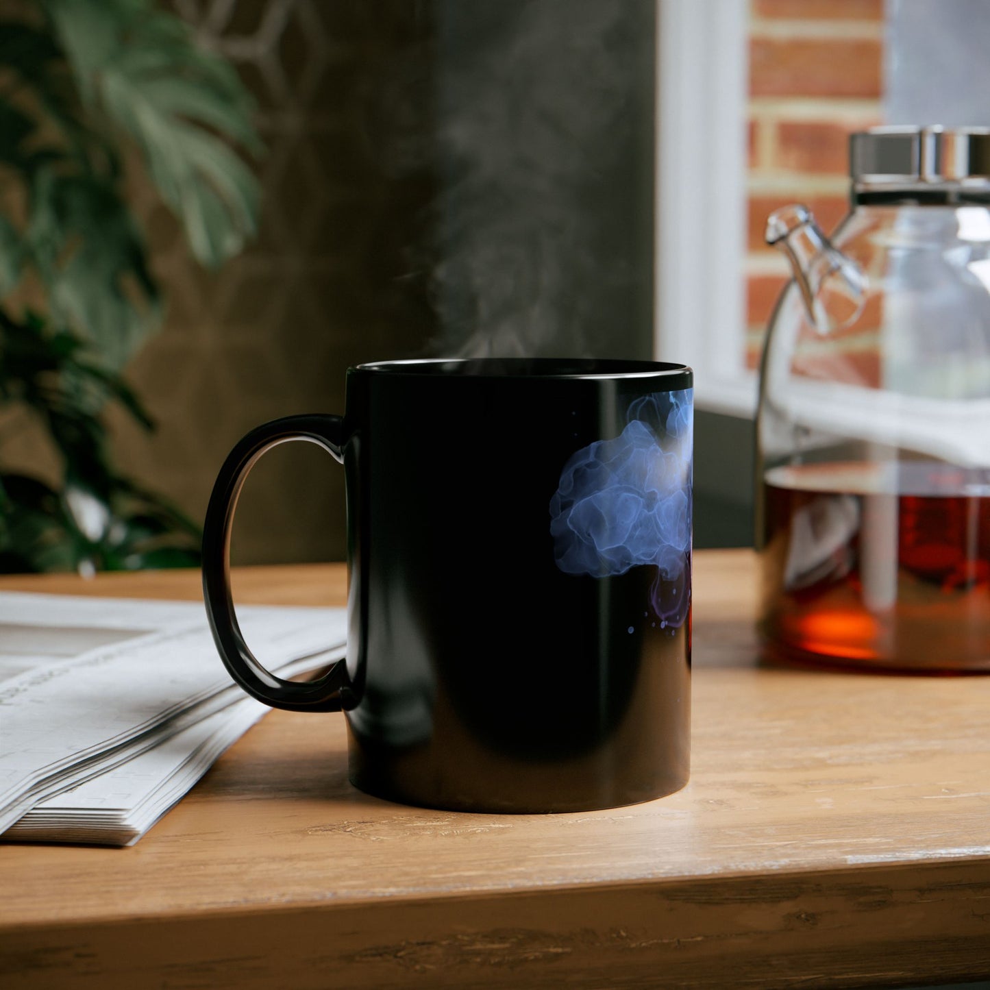Cosmic Smoke Mug, Mystical Black Coffee Cup, Nebula Design, Gifts for Space Lovers, Unique Home Decor, Birthday Present