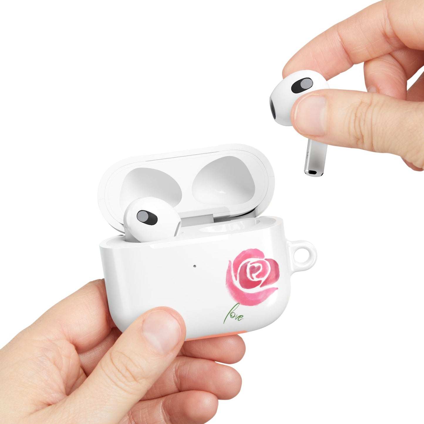 Romantic Rose AirPod Case - Cute Floral Design, Gift for Her, Valentine's Day Present, Trendy Accessory, Love Theme