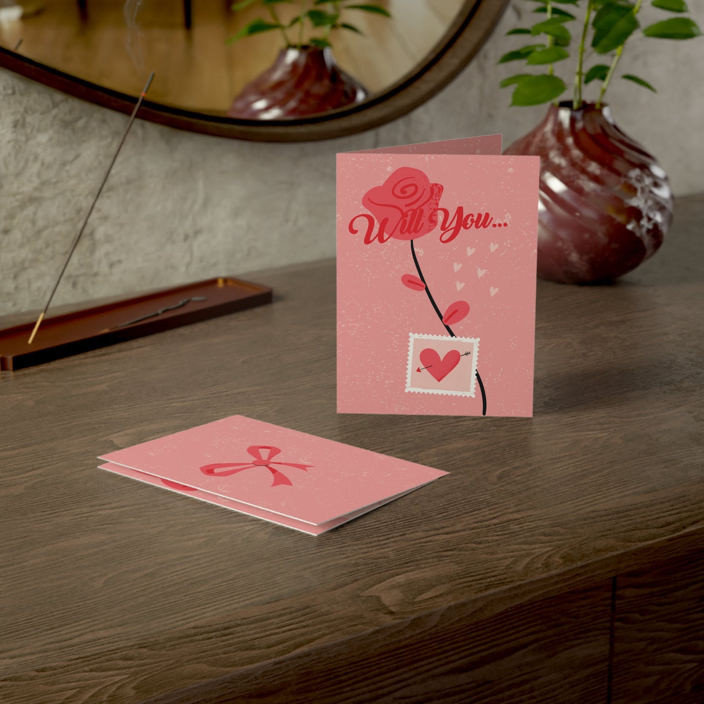 Romantic Greeting Cards, Valentine's Day Cards, Love Note Cards, Anniversary Cards, Elegant Card Set