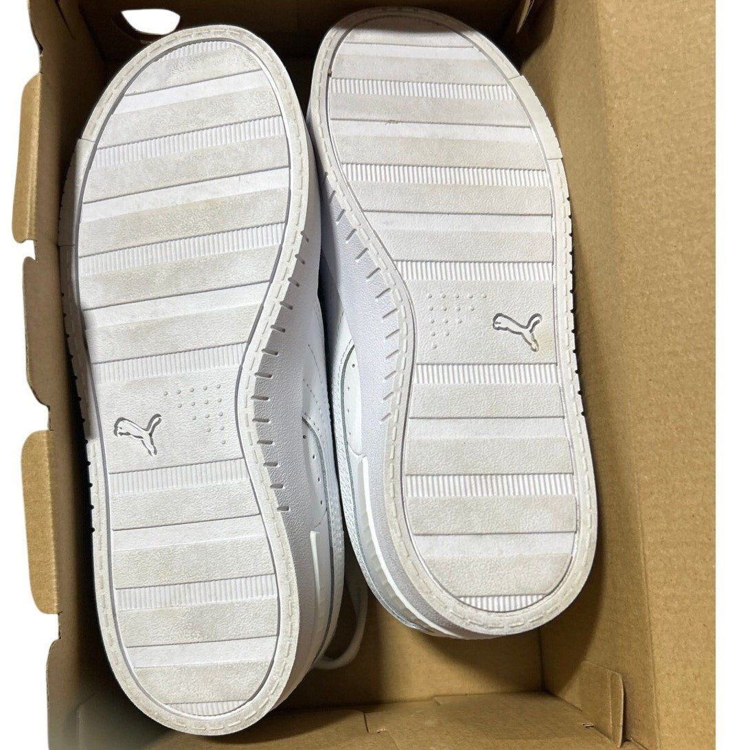 Puma Womens Size 7 White Leather Lace Up Athletic Court Sneaker Shoes w Box