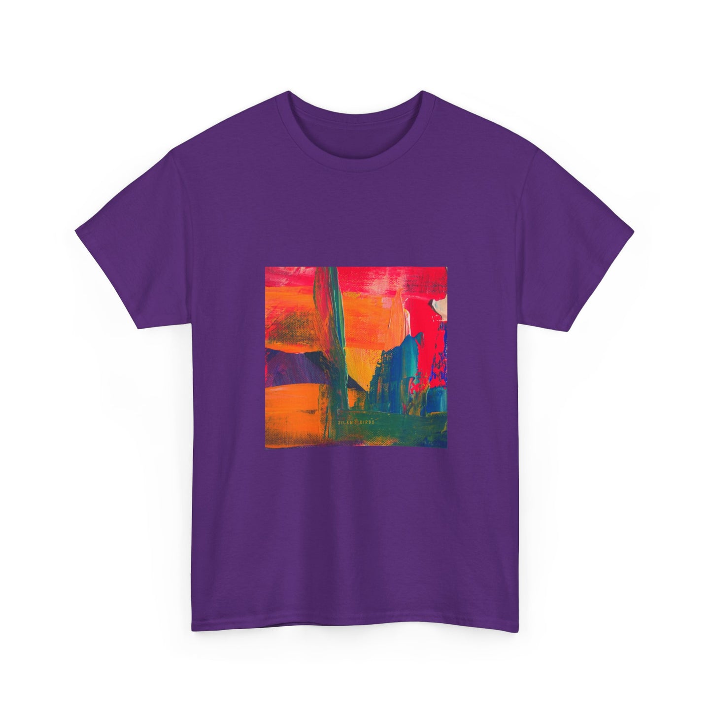 Vibrant Art Bird of Paradise Painting Tee for Creative Souls, Unisex Heavy Cotton T-Shirt, Artistic Gift
