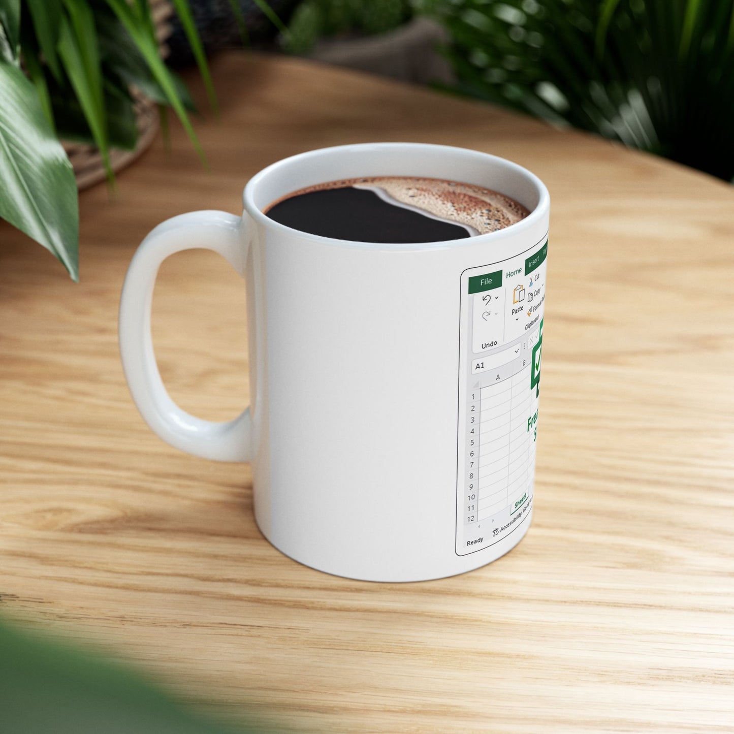 Freak in the Sheets - Spreadsheet Ceramic Mug - Ideal for Office, Gift for Tech Lovers, Coffee Lover's Accessory, Birthday, Teacher's Gift