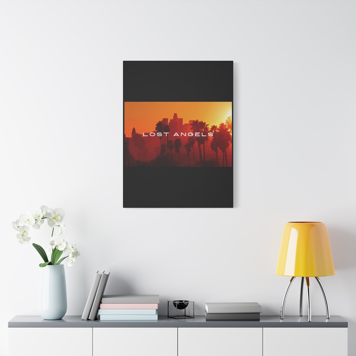 Lost Angels Wall Art Canvas | Sunset Cityscape Print, Home Decor, Gift for Art Lovers, Modern Living Room, California Vibe