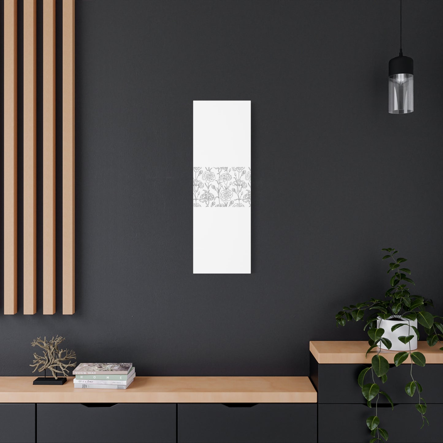 Floral Canvas Art, Stretched Wall Decor, Home Gift, Botanical Print, Modern Design, Matte Finish