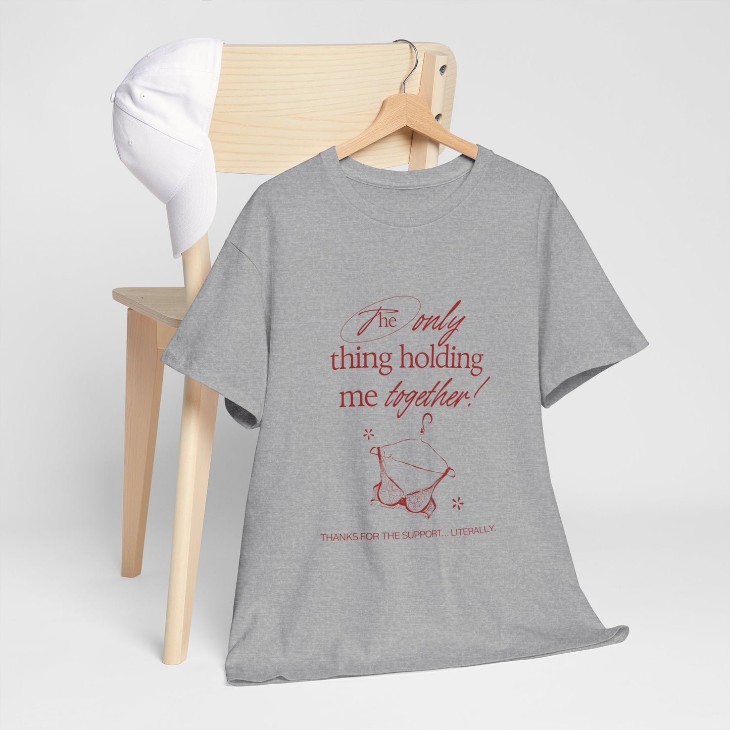 "Holding It Together" Unisex Heavy Cotton Tee: Funny Gift for Friends, Family, Self-Care, Casual Wear, Humor Shirts, Gift for Her