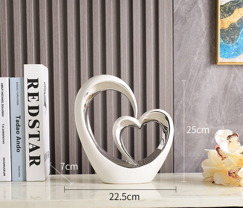 Modern Creative Heart-to-Heart Ornament for Home Living Room, Entryway, Wine Cabinet, Bedroom, TV Cabinet Decoration