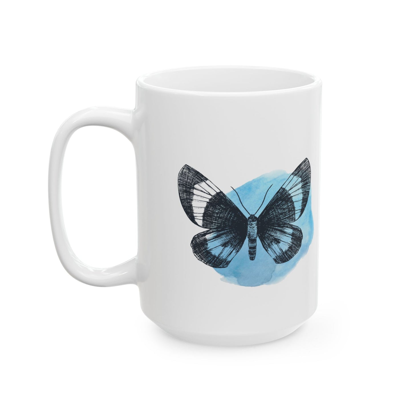 Blue Butterfly Art Ceramic Mug | Cute Coffee Cup, Gift for Nature Lovers, Home Decor, Perfect for Birthdays & Holidays