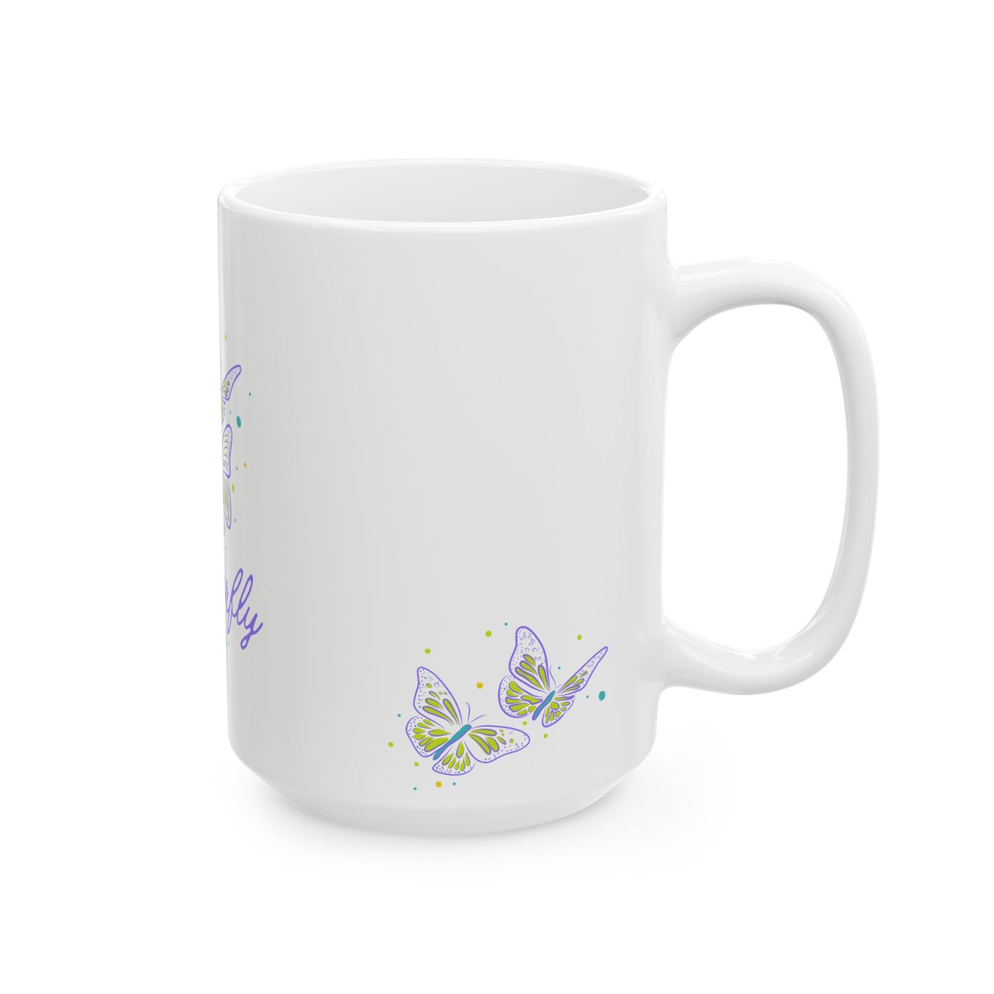 Butterfly Kisses Ceramic Mug | Butterfly Lover Gift, Cute Tea Cup, Nature Decor, Butterfly Enthusiast, Mother's Day Gift, Eco-Friendly