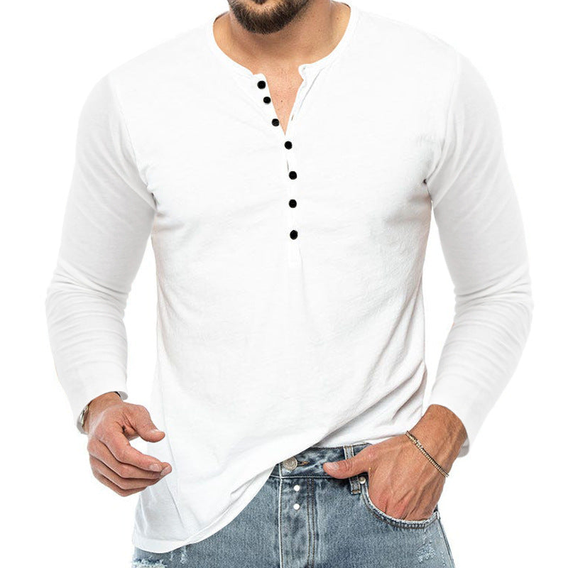 Men's Foreign Trade Henry Shirt Breathable T-Shirt