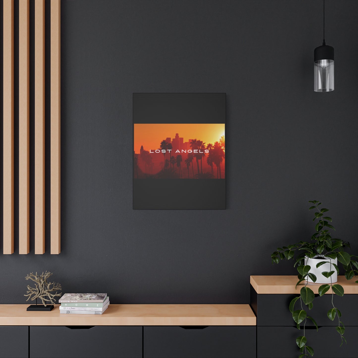 Lost Angels Wall Art Canvas | Sunset Cityscape Print, Home Decor, Gift for Art Lovers, Modern Living Room, California Vibe