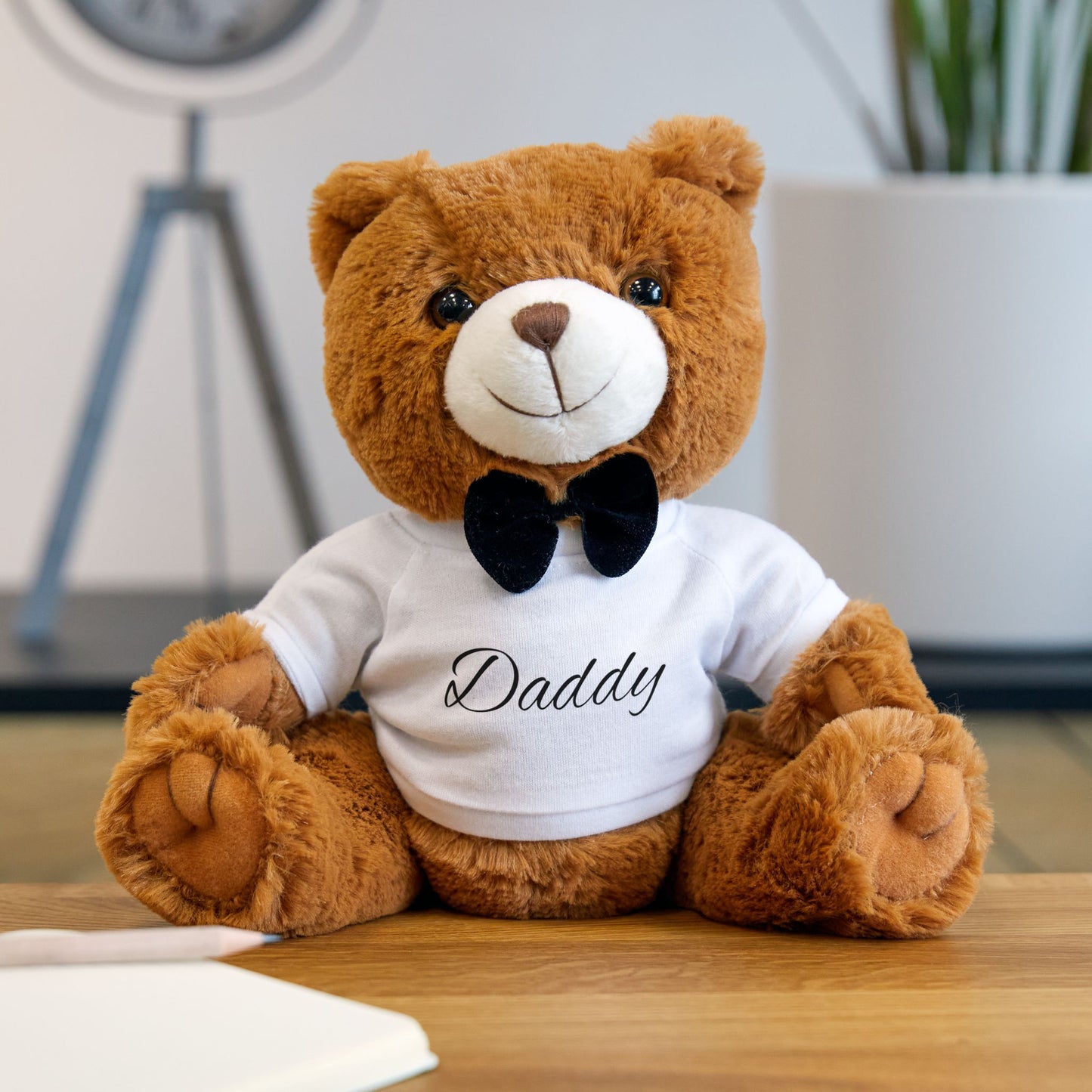 Daddy Teddy Bear Plush — Personalized Dad Gift with T-Shirt