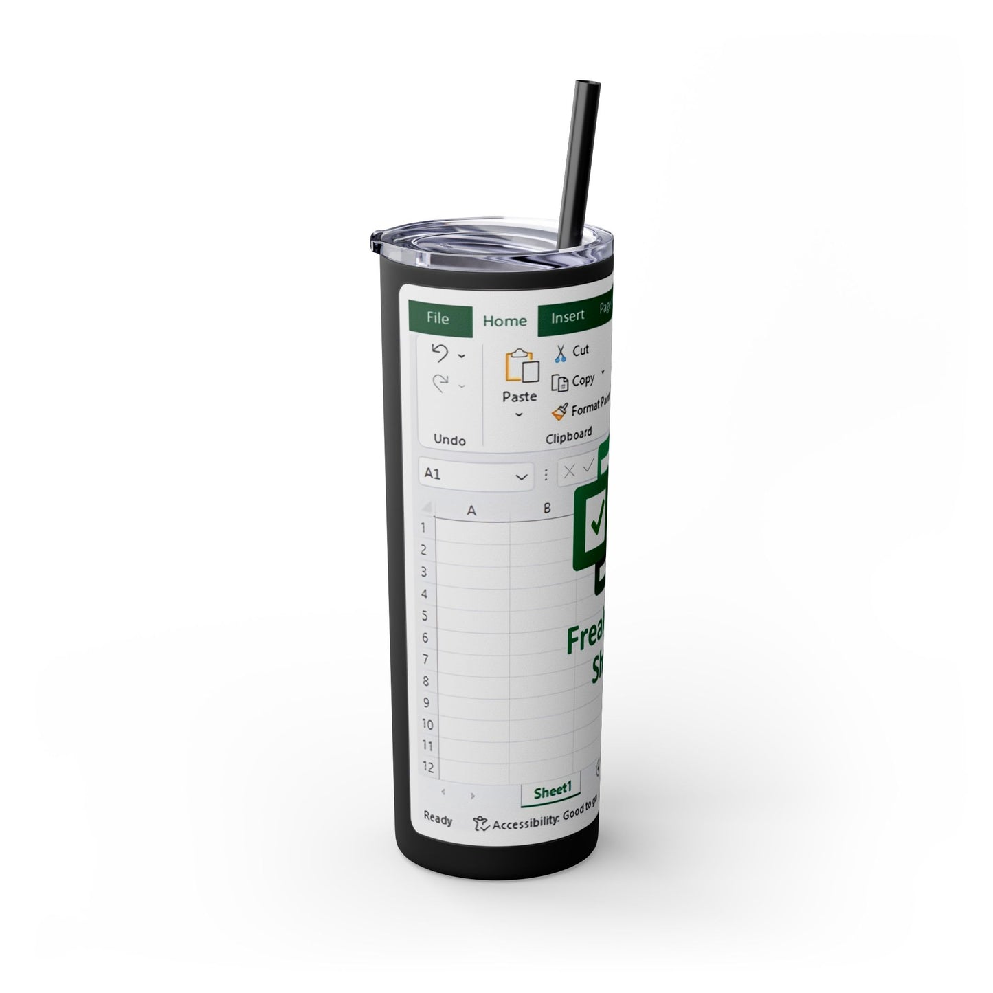 Freak in the Sheets Spreadsheet Themed Tumbler, 20oz Gift for Students, Accountants, Office Humor, Funny Drinkware