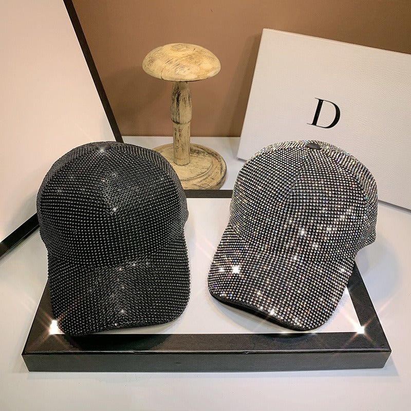 Summer Duck Tongue Hat Heavy Handmade Water Diamond Full Diamond Baseball Hat Versatile Sunshade and Sunscreen Hat