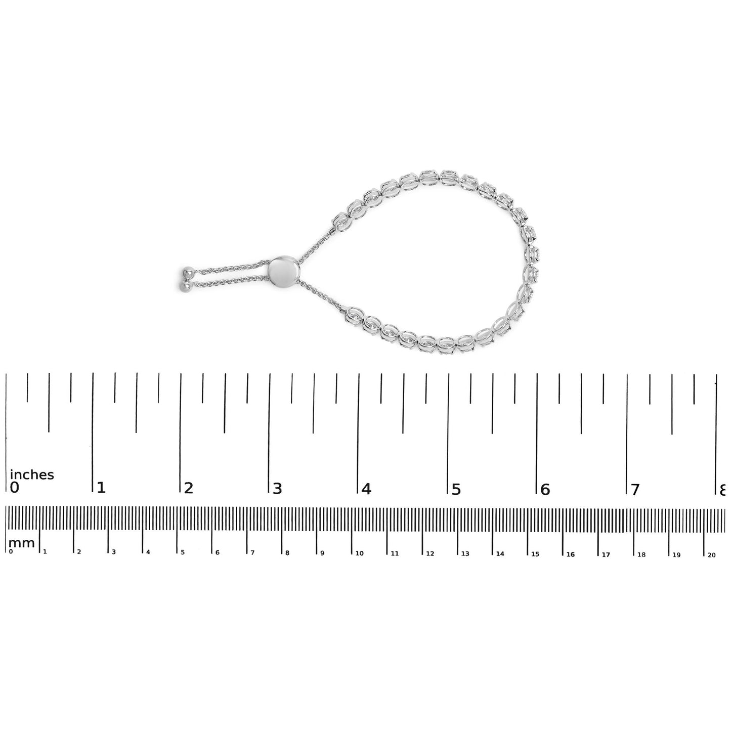 14K White Gold 6.00 Cttw Diamond 4”-10” Adjustable Bolo Tennis Bracelet (I-J Color, I1-I2 Clarity)-4