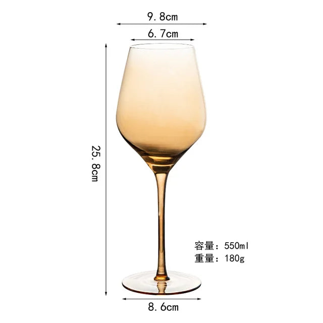 1pcs Nordic Golden Unleaded Crystal Wine Glass Luxury Amber Handmade Champagne Glasses Cocktail Goblet Set Bar Family Drinkware