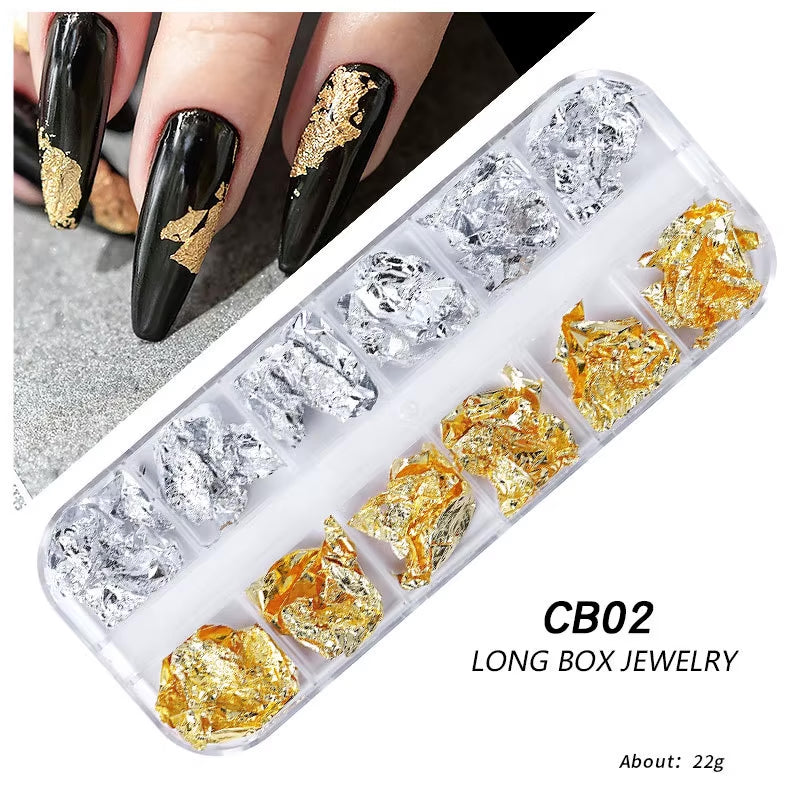 Foil Kit Fragments DIY Aluminum Paper Nail Stickers Flakes-4