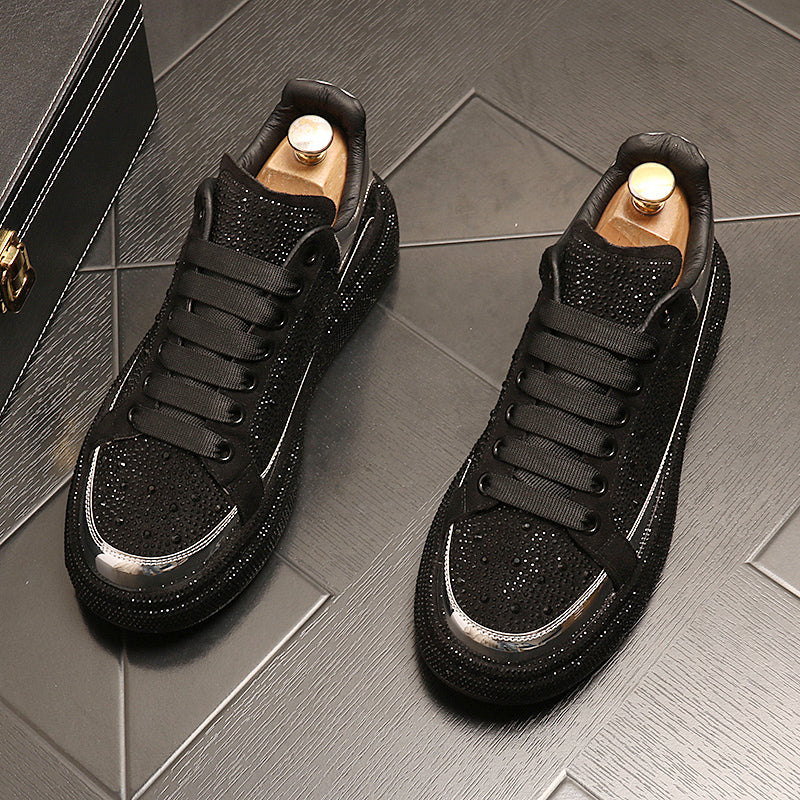 Muffin And Rhinestone Fashion Personality Shoes Male