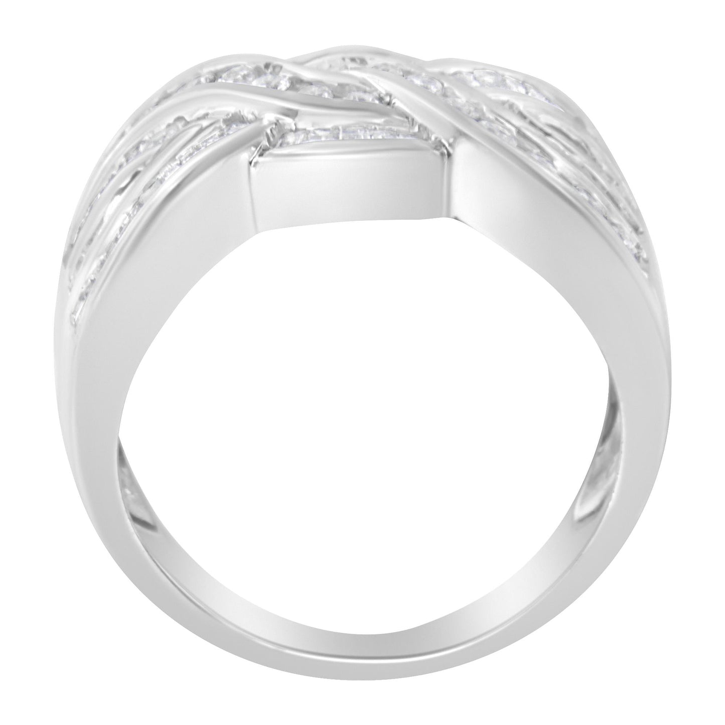 10K White Gold Diamond Bypass Ring (1 Cttw, H-I Color, I1-I2 Clarity)-4