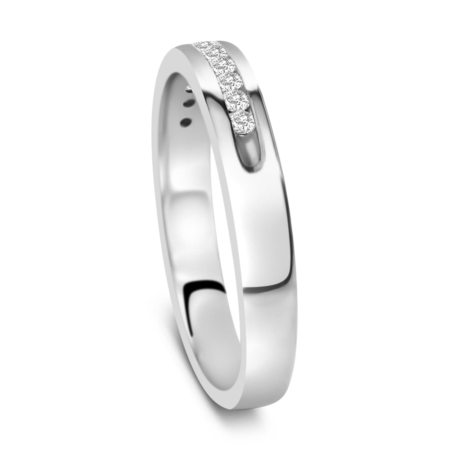 18K White Gold 1/4 Cttw Channel Set Brilliant Round-Cut Diamond Classic 11 Stone Wedding Band Ring (E-F Color, I1-I2 Clarity)-4