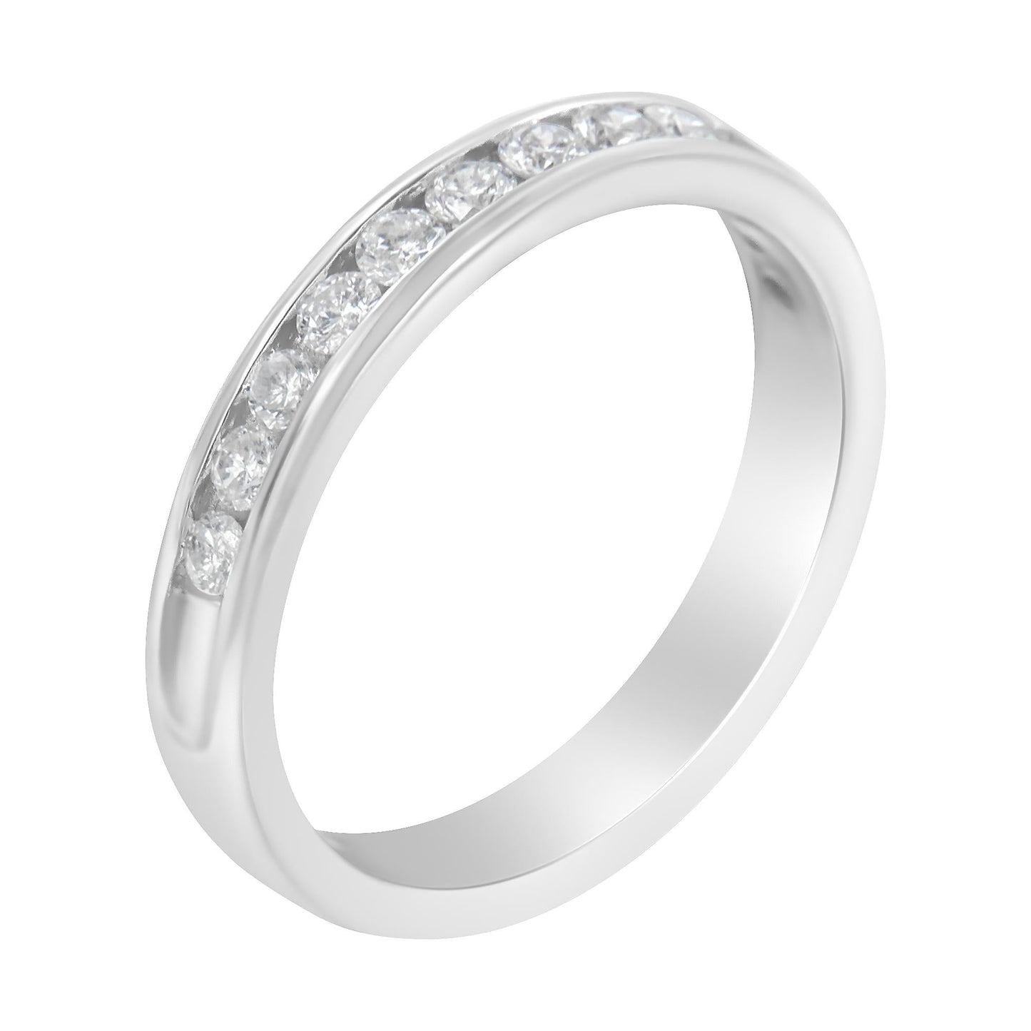 14K White Gold 1/2 cttw Diamond Band Ring (I-J Color, I2-I3 Clarity)-4