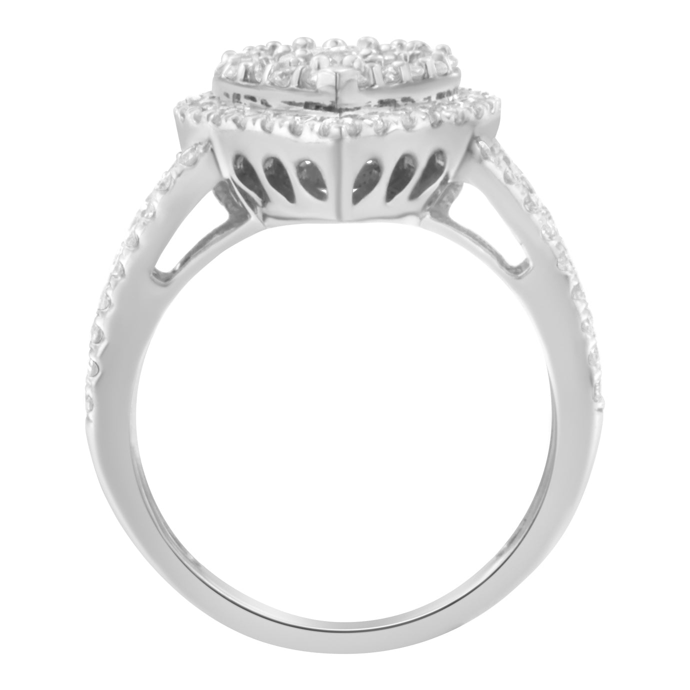 .925 Sterling Silver Diamond Cluster Ring (1 1/2 Cttw, H-I Color, I1-I2 Clarity)-4