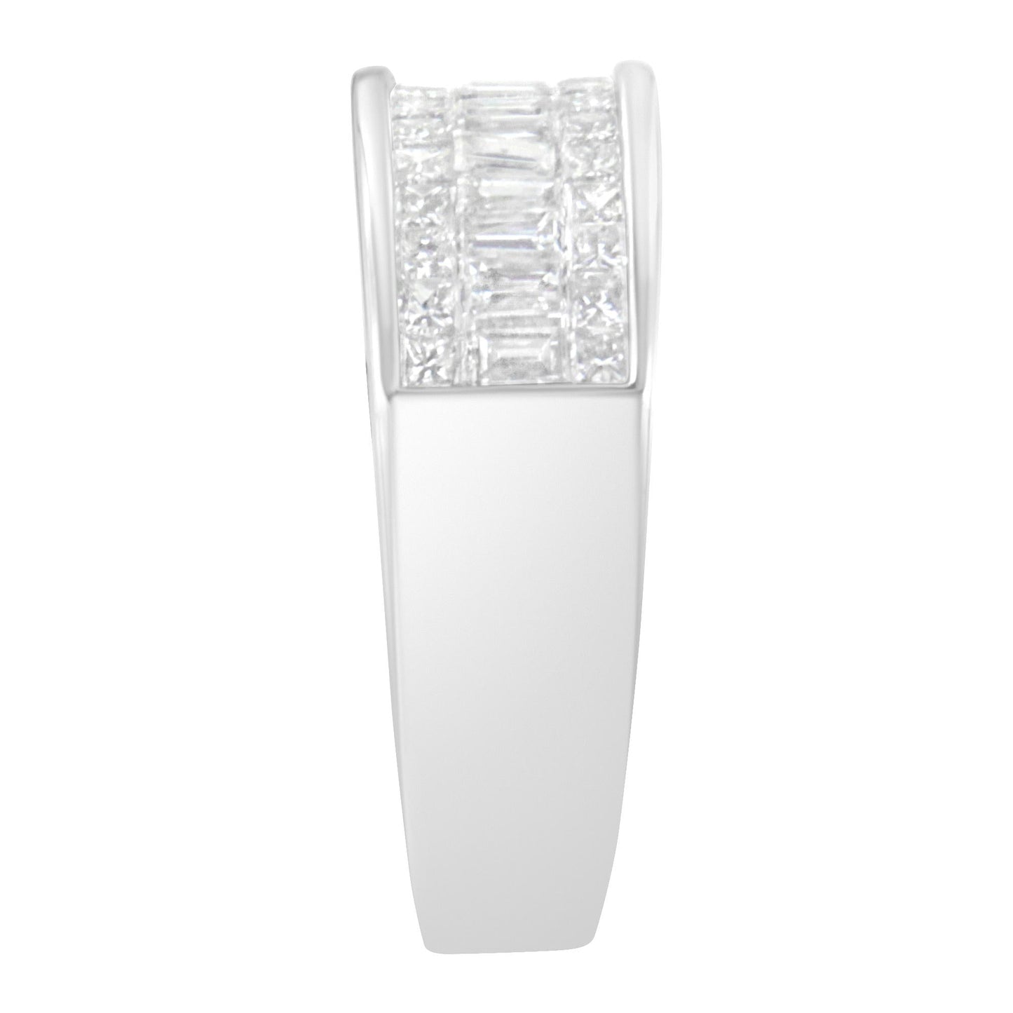 14K White Gold Princess and Baguette-cut Diamond Ring (1.0 Cttw, H-I Color, VS2-SI1 Clarity)-4