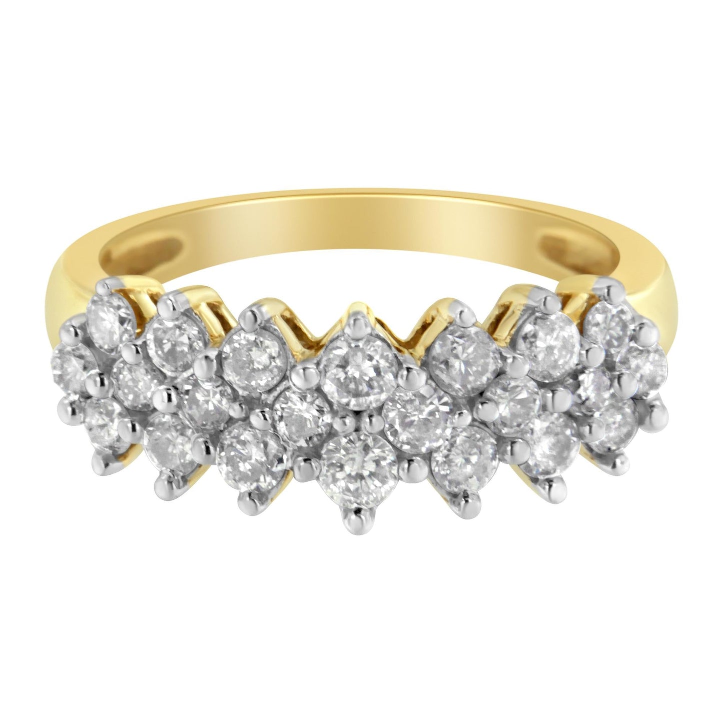 10K Yellow Gold Round Diamond Ring (1 cttw, J-K Color, I1-I2 Clarity)-4