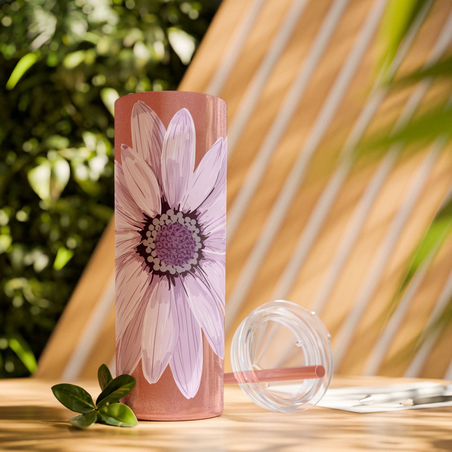 Floral Skinny Tumbler, 20oz - Stylish Drinkware for Home, Office, Gifts, Party Favors, Spring Decor