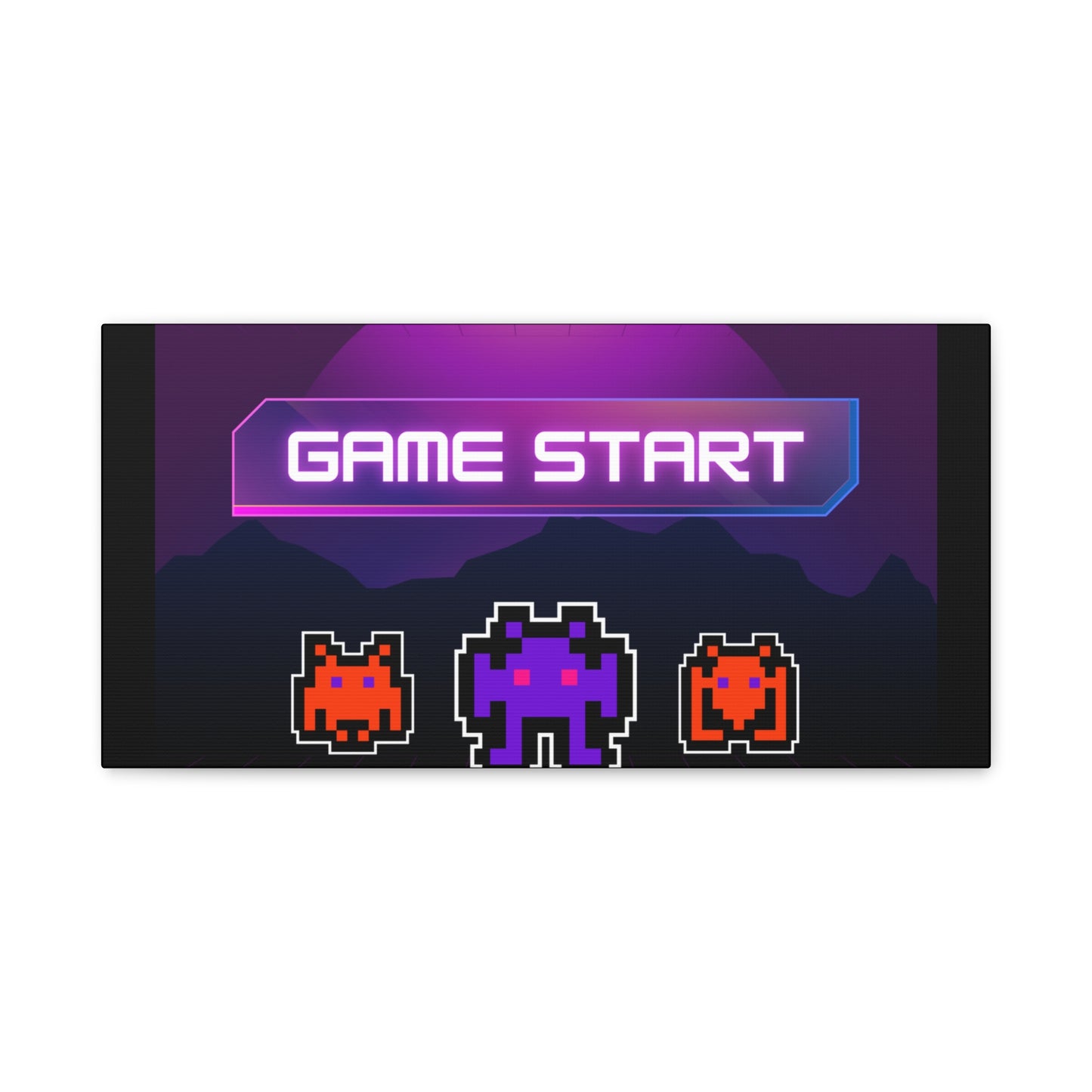 Retro Game Start Canvas Art Print | 80s Gaming Wall Decor, Gamer Gift, Pixel Art, Nostalgic Artwork, Home Decor