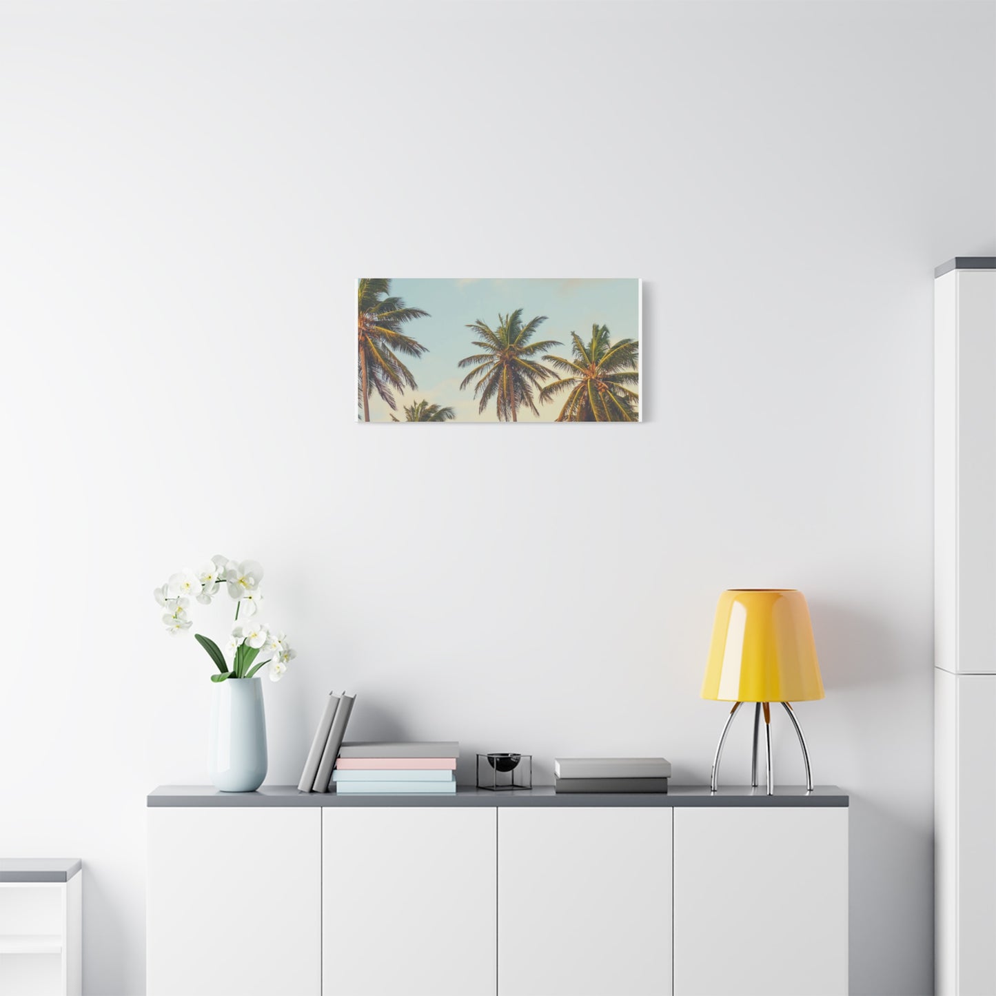 Tropical Palm Tree Canvas Print, City of Angeles Tropical Wall Art, Los Angeles Beach Decor, California Nature Photography, Home Decoration, Gift for Beach Lovers