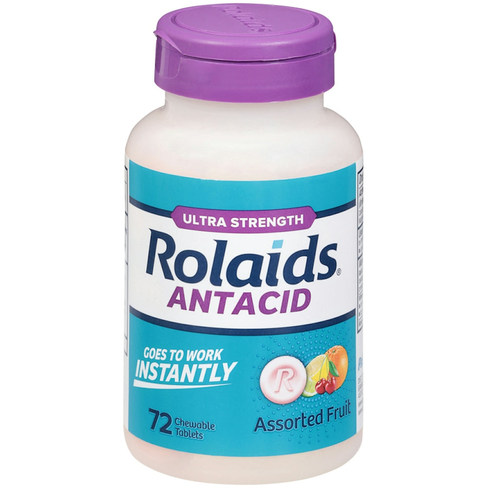 Rolaids Ultra Strength Chewable Tablets Fruit 72 Ct
