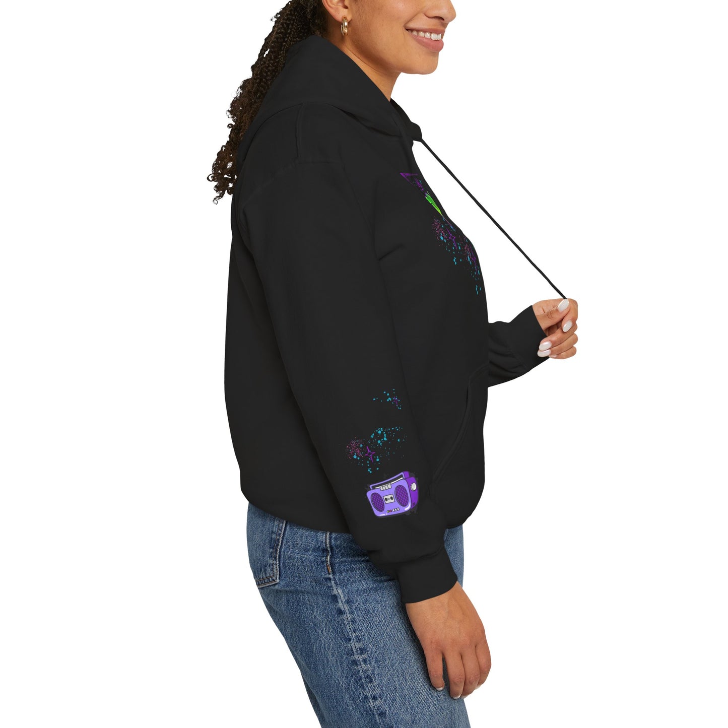Colorful Dance Hoodie for Creative Spirits, Cozy Unisex Hooded Sweatshirt, Perfect for Parties, Dance Classes, Gifts