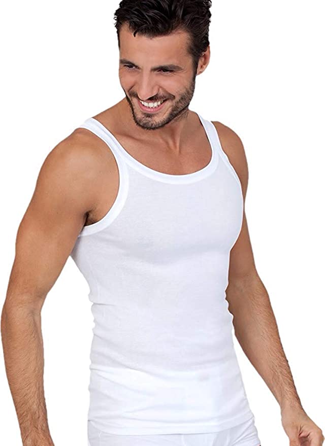 MaRe Luxury Italian Underwear 100% Mako Cotton Men's Sleeveless Shirt Muscle Tank Top. Proudly Made in Italy (3221/3250)