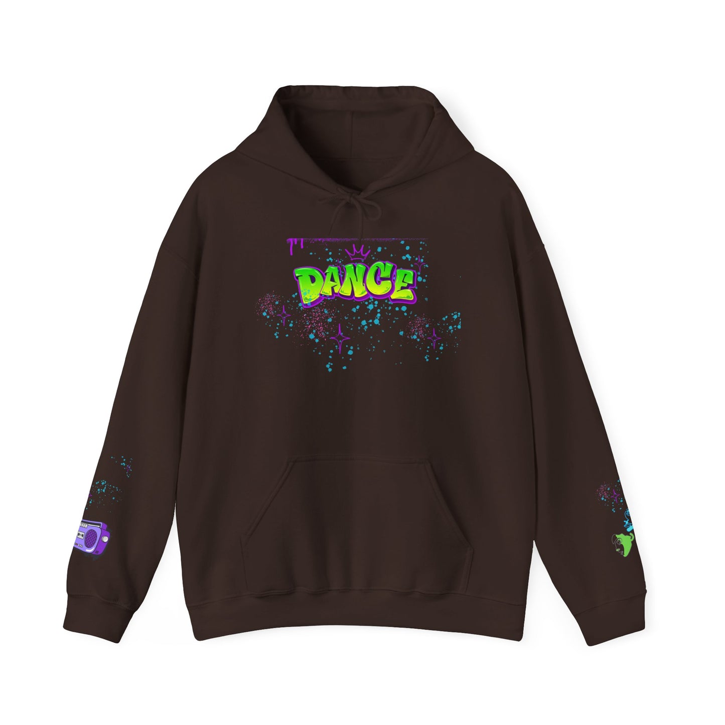 Colorful Dance Hoodie for Creative Spirits, Cozy Unisex Hooded Sweatshirt, Perfect for Parties, Dance Classes, Gifts