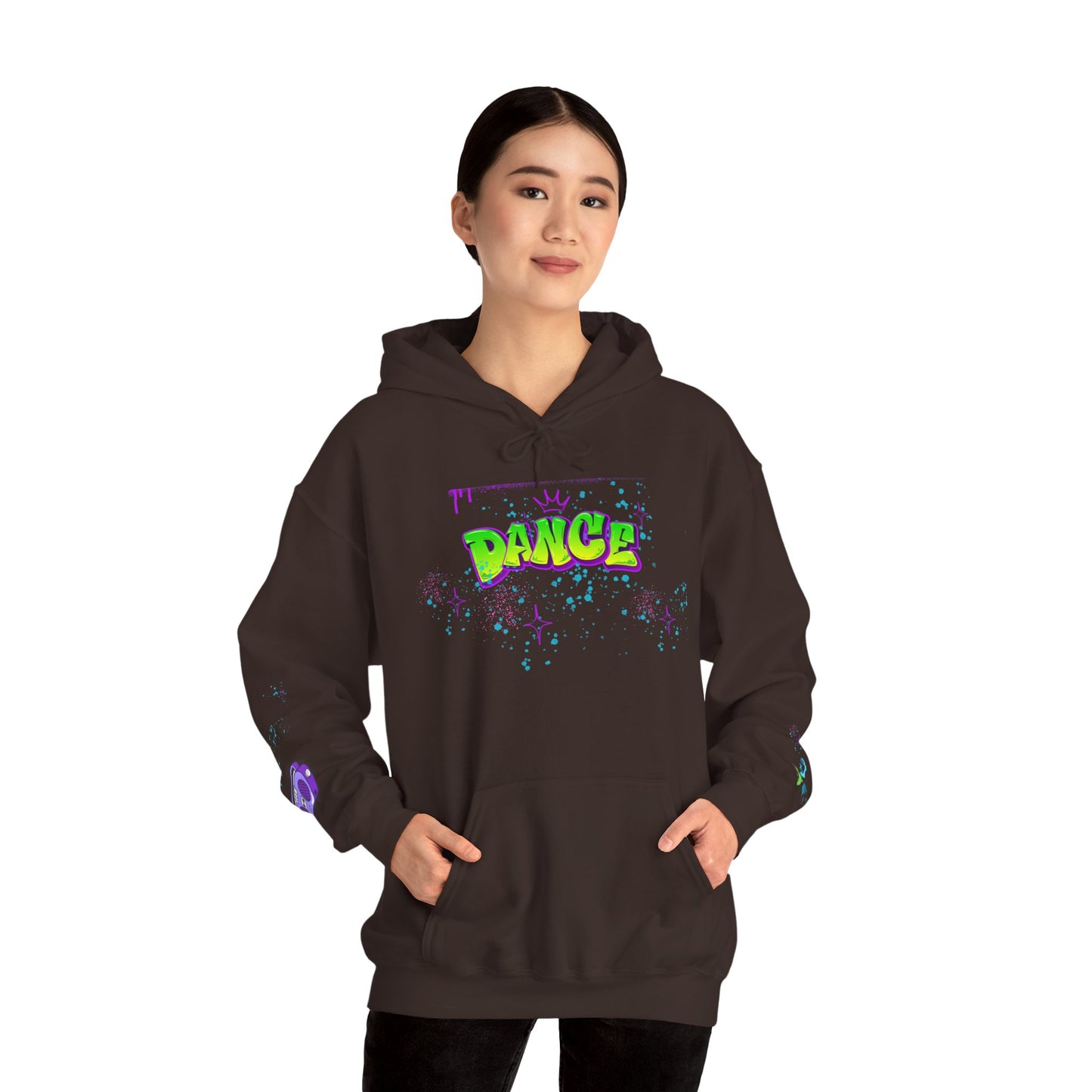 Colorful Dance Hoodie for Creative Spirits, Cozy Unisex Hooded Sweatshirt, Perfect for Parties, Dance Classes, Gifts