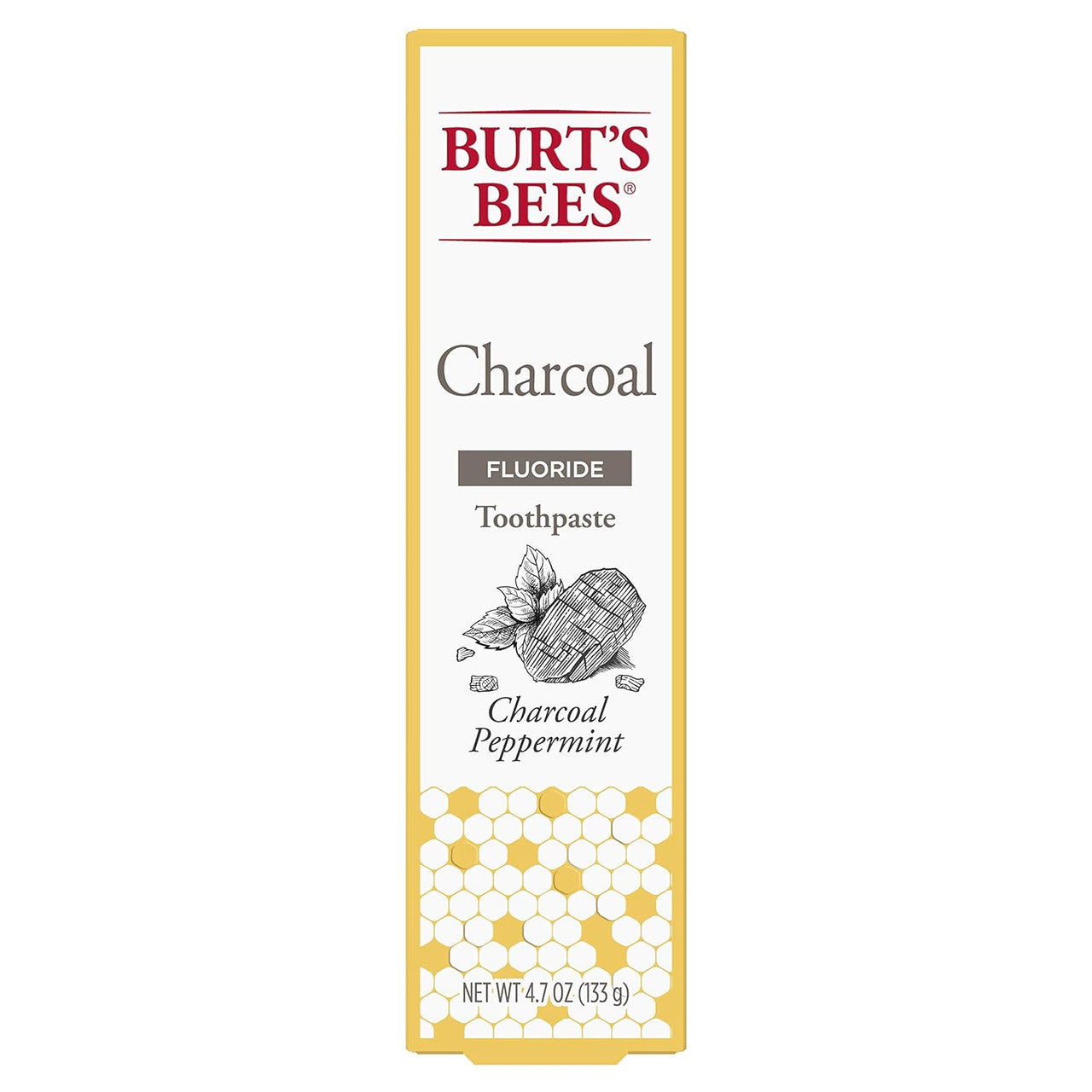 Burt's Bees Charcoal + Whitening Mountain Mint Fluoride Toothpaste 4.7 oz