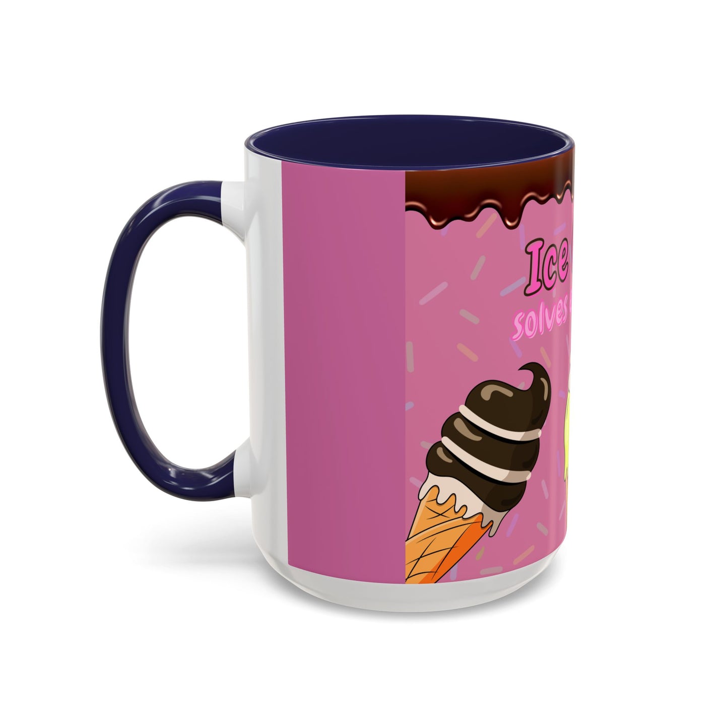 Ice Cream Solves Everything Coffee Mug - Fun Beverage Cup for Ice Cream Lovers, Gift for Holidays, Birthday, Summer