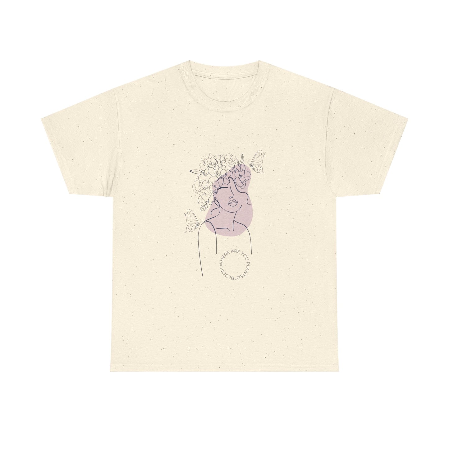 Bloom Where You Are Planted Chic Inspirational Quote Tee, Inspirational Cotton T-Shirt, Casual Graphic Tee, Vintage Style Unisex Shirt, Gift for Her