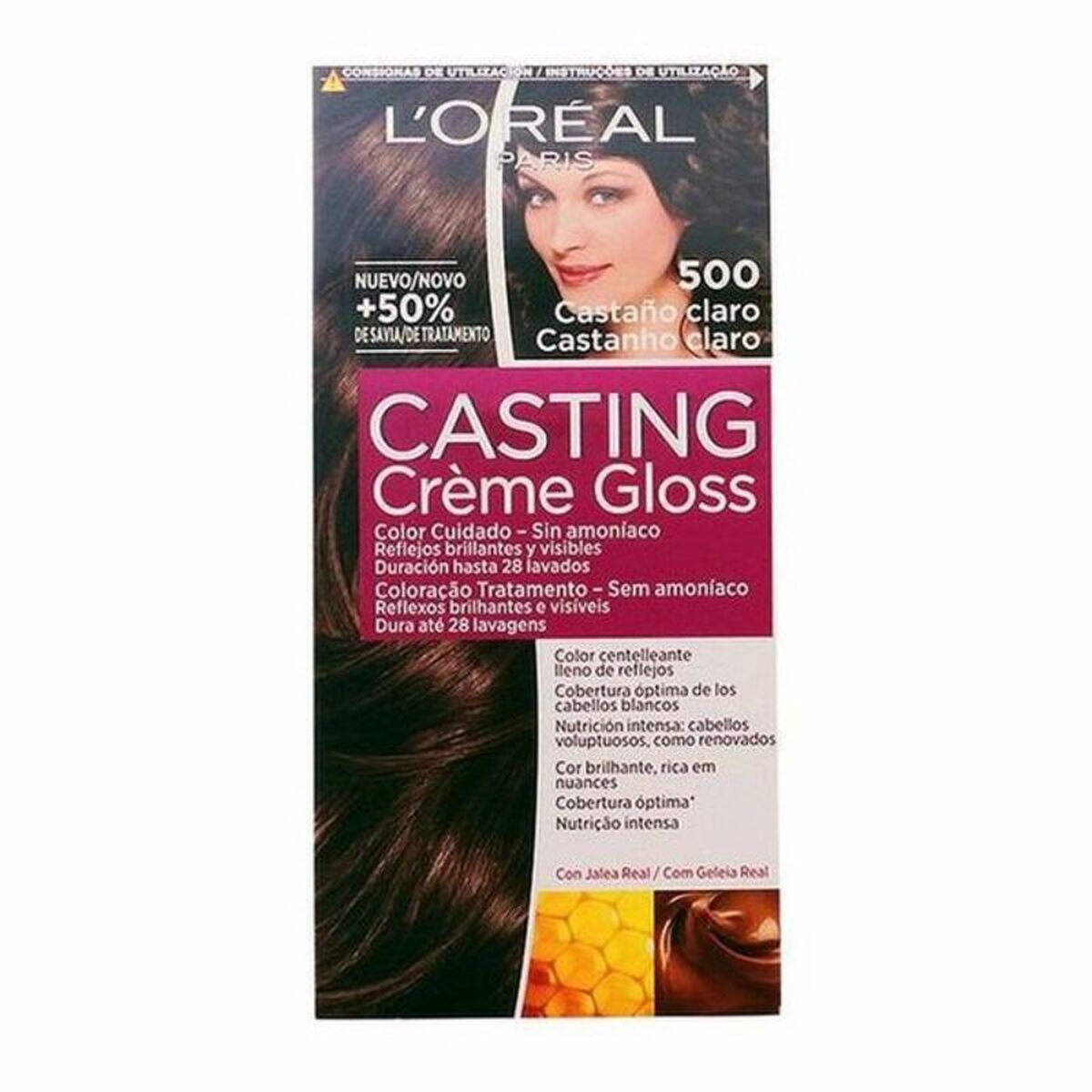 Dye No Ammonia L'Oreal Make Up Casting Creme Gloss Nº 500-Castano Claro 180 ml-0