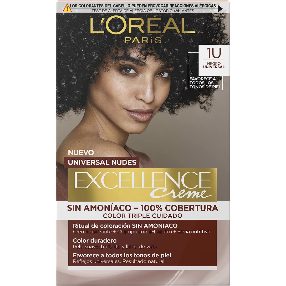 Permanent Dye L'Oreal Make Up Excellence Black Nº 1-Black (5 Units)-2