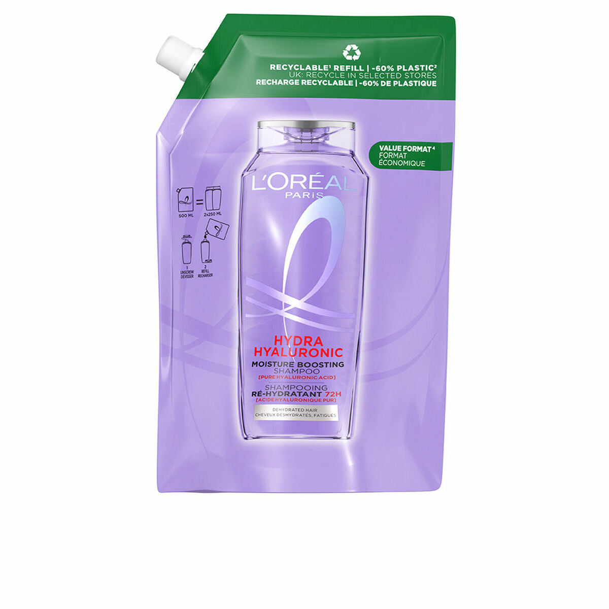 Shampoo L'Oreal Make Up ELVIVE HIDRA HIALURÓNICO 500 ml-0
