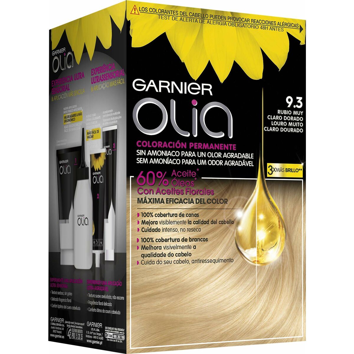 Dye No Ammonia Garnier Olia Very Light Golden Blonde Nº 9,3 Rubio Muy Claro Dorado Lote (1 Unit)-2