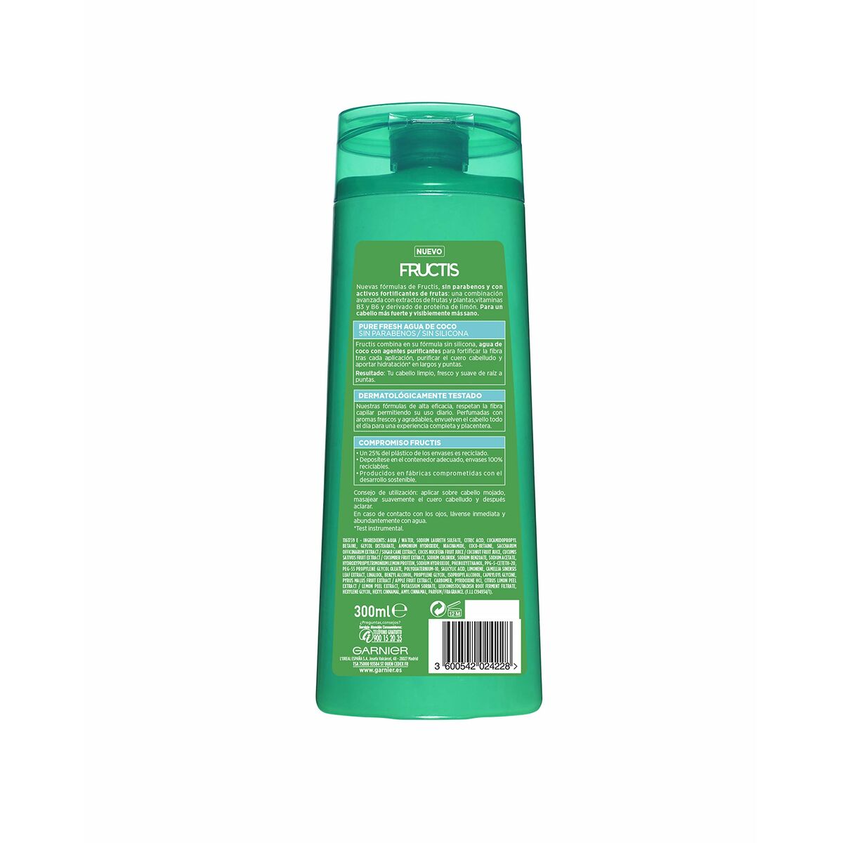 Strengthening Shampoo Garnier Fructis Pure Fresh 300 ml Coconut Water-5