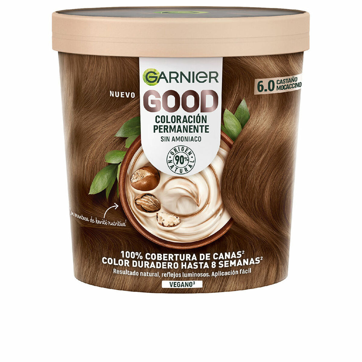 Permanent Dye Garnier Good Mocaccino Brown Nº 6.0 Nº 6.0 Castano Mocaccino 217 ml (1 Unit)-0