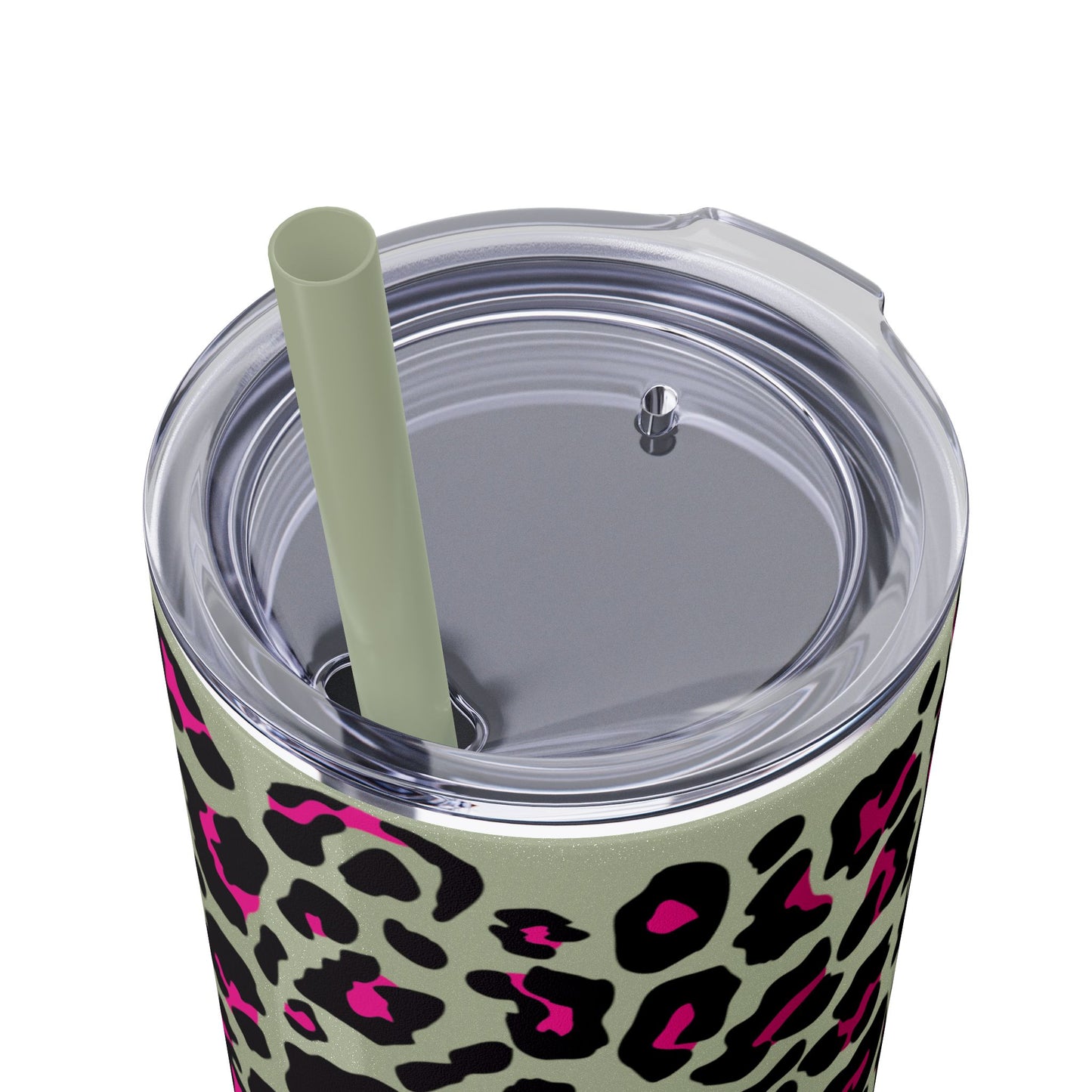 Trendy Leopard Print Skinny Tumbler, 20oz | Stylish Drinkware for Home, Office, Gifts, Reusable Straw, Animal Print