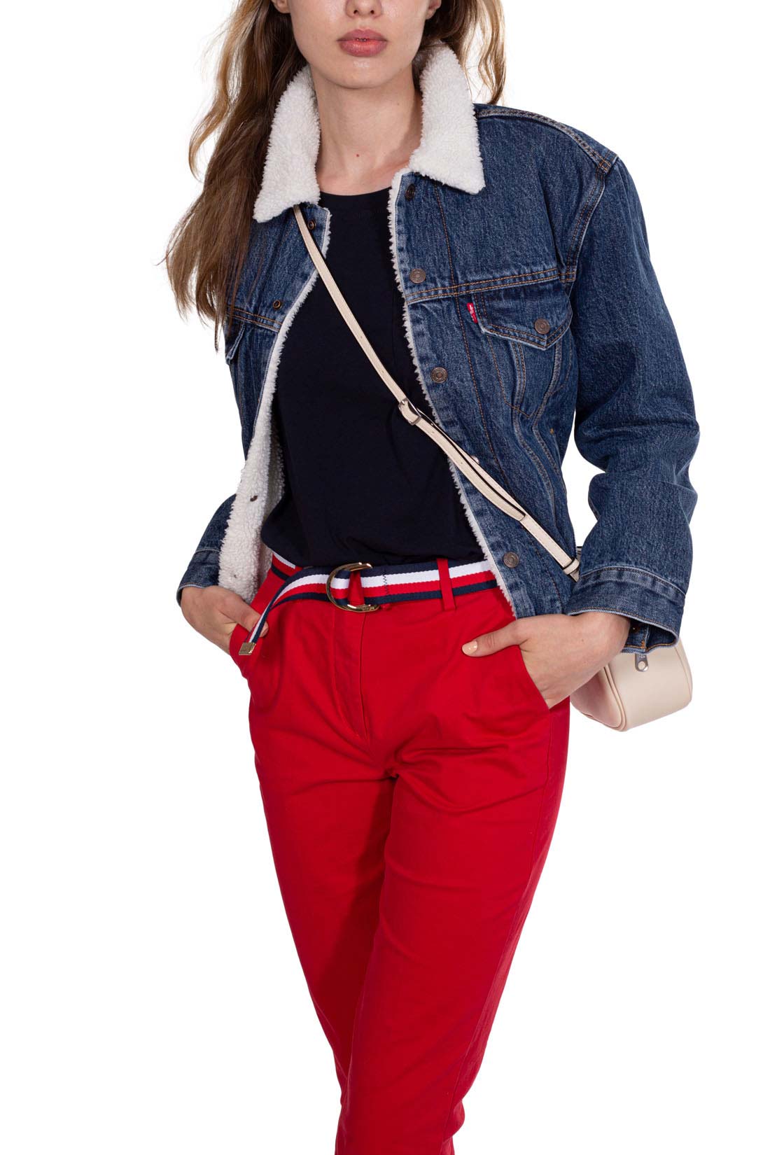 LEVI'S - Giubbotto donna sherpa in jeans - Taglia XXS-3